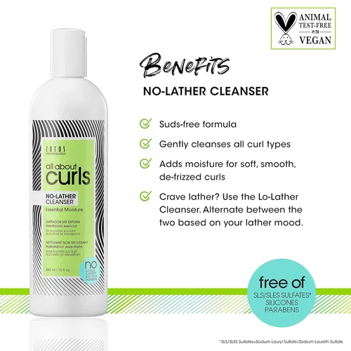 Vista 2 de ALL ABOUT CURLS No-Lather Cleanser Shampoo For Curly Hair Essential Moisture Gentle Cleansing Suds-Free Vegan & Cruelty Free Sulfate &