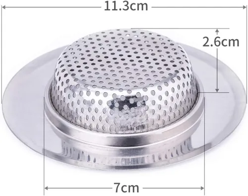 Vista 2 de CORNERJOY Colador de cesta de fregadero de cocina de acero inoxidable resistente con borde de 4.5 pulgadas de diámetro, grande (paquete de 2)