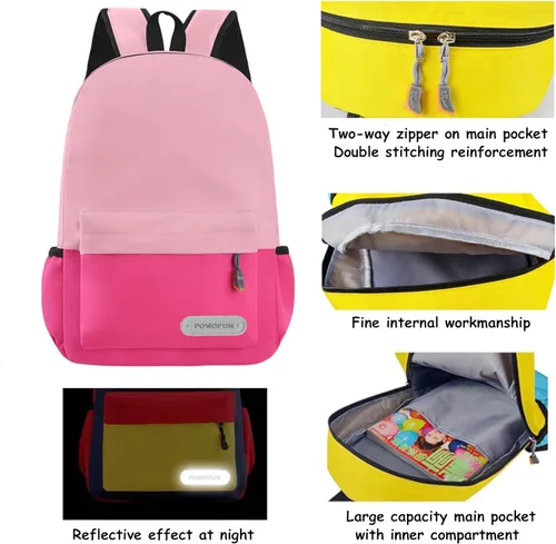Vista 5 de Mochila infantil preescolar de 13 pulgadas para niños y niñas, Rosado, Classic