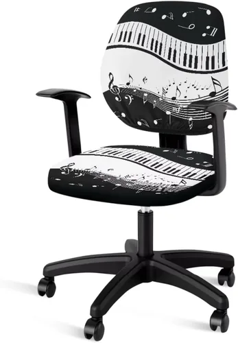 Vista 31 de Funda para silla de oficina de mármol azul, funda para silla de escritorio, sin brazos, fundas para sillas de computadora, 2 piezas, tela elástica