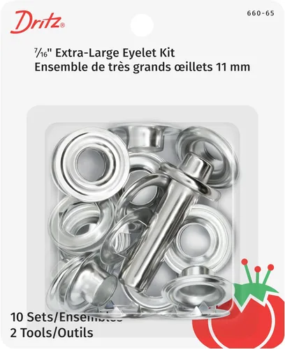 Vista 4 de Dritz 660 Kit de ojales extra grandes con herramienta, latón, 7/16 pulgadas, 10