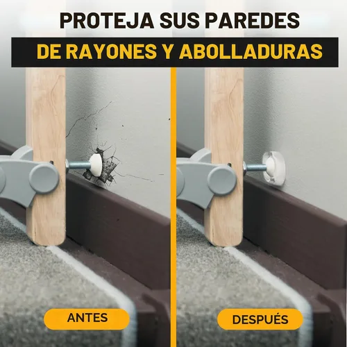 Vista 6 de Protector de pared para puerta de bebé, protector transparente autoadhesivo