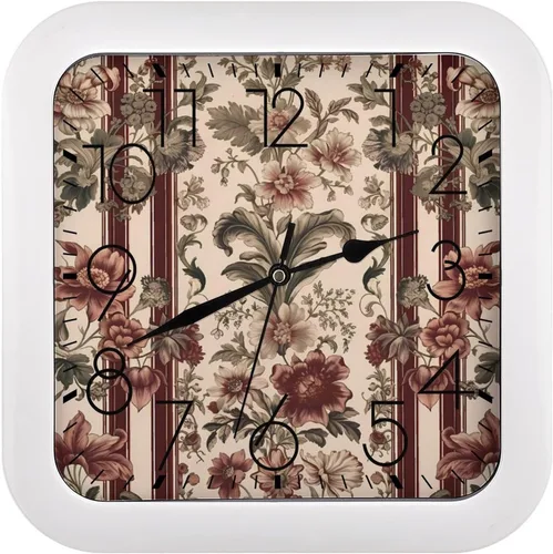 Vista 13 de 10" Square Modern Wall Clock,African Mud Cloth Tribal Print Kitchen Clocks Wall Battery Operated,Silent Non Ticking Unique Funny Cute Wall Clock for
