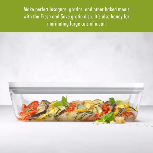 Vista 4 de ZWILLING Fresh & Save - Plato de vidrio para gratinar al vacío, recipiente hermético para almacenamiento de alimentos