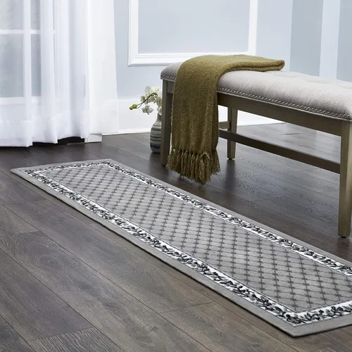 Vista 10 de Home Dynamix Premium Aydin - Alfombra tradicional con diseño floral de diamantes, azul/marfil, 1.9 x 7.2 pies