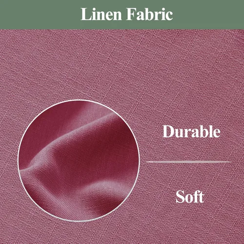 Vista 150 de Frelement Cortinas 100% opacas con forro térmico, cortinas de lino para decoración de Navidad, cortinas plisadas con aislamiento térmico
