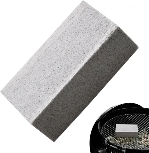 Vista 7 de Piedra pómez de limpieza – Bloque de ladrillos de mango resistente, limpiador de parrilla y fregador de plancha para condimento plano que no raya