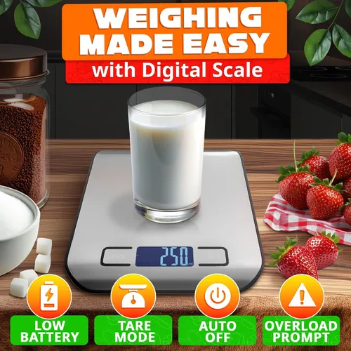 Vista 3 de Báscula de alimentos con sensor de 4 puntos – Báscula de cocina digital