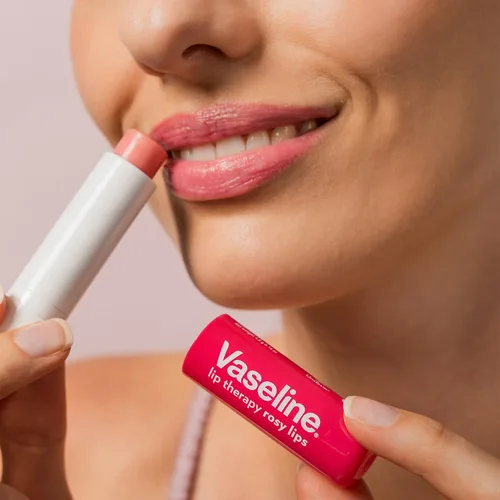 Vista 8 de Vaseline Paquete variado de terapia de labios, paquete de 4 – Labios rosados + manteca de cacao hidratante bálsamo labial con vitamina E, 0.16 onzas