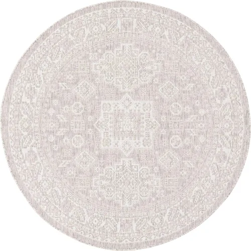 Vista 275 de Unique Loom Outdoor Aztec Collection Alfombra de área, Chalca (7 pies 10 pulgadas, cuadrada, azul/marfil)