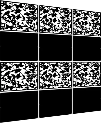 Vista 20 de Lchen - Divisor de habitación colgante, 12 piezas, panel de seguridad de PVC, pájaros, flores, para sala, comedor, estudio, sala de estar