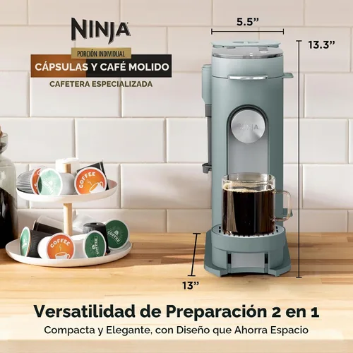 Vista 3 de [Usado] Ninja Single Serve Coffee Maker - Combo Machine, K-Cup Pods and Grounds Negro