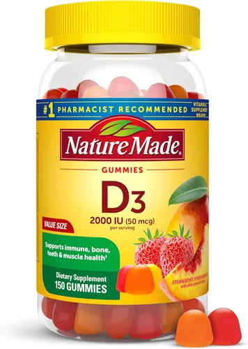 Vista 11 de Nature Made - Gomitas para adultos, vitamina D3, tamaño de valor, fresa, melocotón y mango, 2844, 1