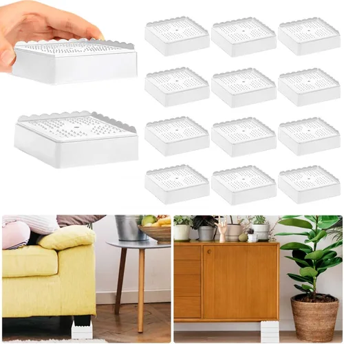 Vista 11 de Elevador de cama de 1 pulgada, 2 pulgadas, 3 pulgadas, 4 pulgadas de alta resistencia, elevador de muebles ajustable para mesa, escritorio, sofá