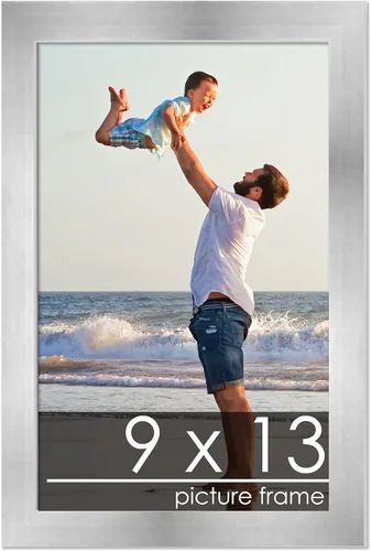 Vista 271 de Marco de madera de peltre plateado de 3 x 4 pulgadas, acrílico UV, respaldo de tablero de espuma y accesorios para colgar, marco de 3 x 4 pulgadas