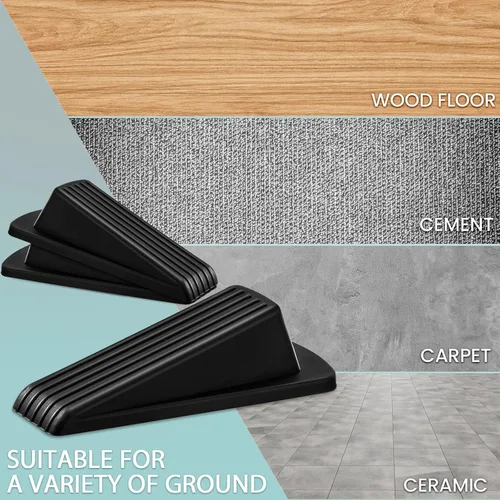 Vista 6 de Frienda 18 topes de puerta a granel para parte inferior de la puerta de goma con cuña de altura de hasta 1.2 pulgadas, tope de puerta resistente a
