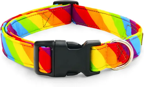 Vista 17 de Tunkoo Pink Daisy - Collar para perro, lindo collar ajustable de algodón de alta calidad, hebilla de plástico duradero para niños pequeños, medianos