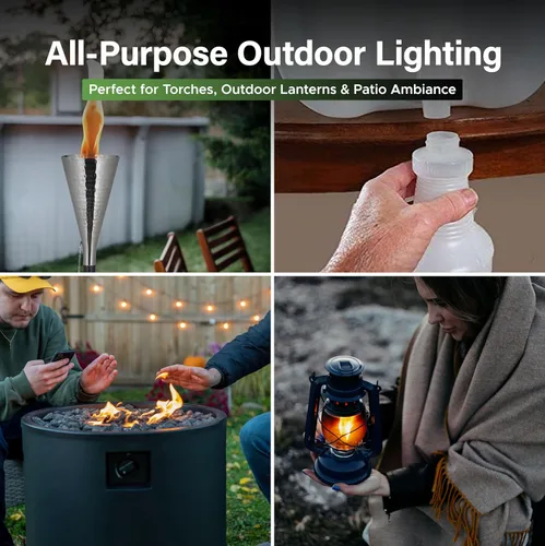 Vista 6 de Combustible Firefly Fuel Tiki Torch - Aceite de lámpara para exteriores de combustión limpia para antorchas y linternas Tiki. Bajo humo, fórmula