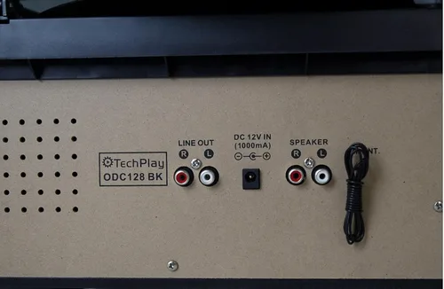 TechPlay ODC128BT - Tocadiscos de 3 velocidades con reproductor de cassette/grabadora, CD, tarjeta SD MP3/reproductor USB, radio digital AM/FM, Negro