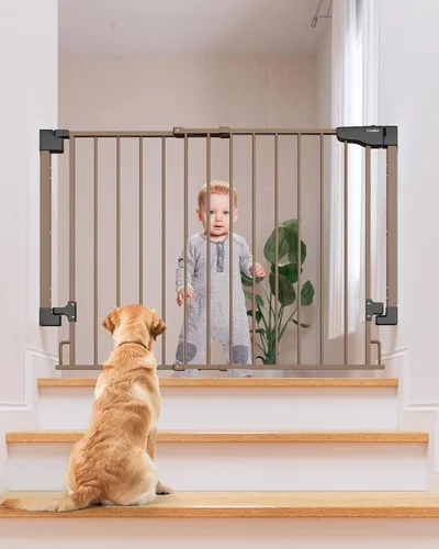 Vista 24 de Cumbor Puerta para bebés de 29.7 a 46 pulgadas para escaleras, ganadora de los premios Mom's Choice Awards - Puerta para perros con cierre