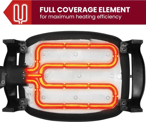 Vista 8 de Elite Gourmet EG-6203X Extra Deep 16"x13"x3.2" (10.5Qt.) Resistente a los arañazos, boquilla fácil de verter, apto para lavavajillas, sartén