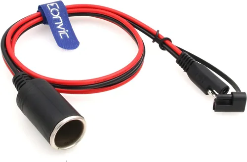 Vista 4 de Eonvic Cable de enchufe SAE a encendedor de cigarrillos 16AWG 12V SAE 2 pines macho con tapa antipolvo, conector de desconexión rápida, cable