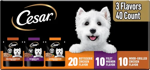 Vista 13 de Cesar Filets in Gravy - Alimento húmedo para perros, sabor a carne Angus, 1.76 onzas, mini-bolsa, 20