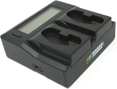 Vista 2 de Wasabi Power Cargador de batería dual para Canon LP-E19, compatible con EOS R3, EOS-1D Mark III, IV, X, X Mark II, III