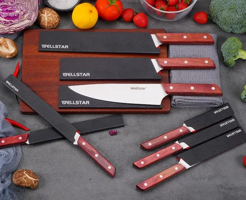 Vista 3 de WELLSTAR - Juego de protectores de filo de cuchillo, 11 piezas de fundas universales para cuchillas, fundas protectoras de cuchillas de ABS libres