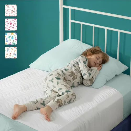 Vista 9 de IMPROVIA Almohadillas para orinar para niños, impermeables, reutilizables, lavables, absorbentes, antideslizantes, diseño de dinosaurio