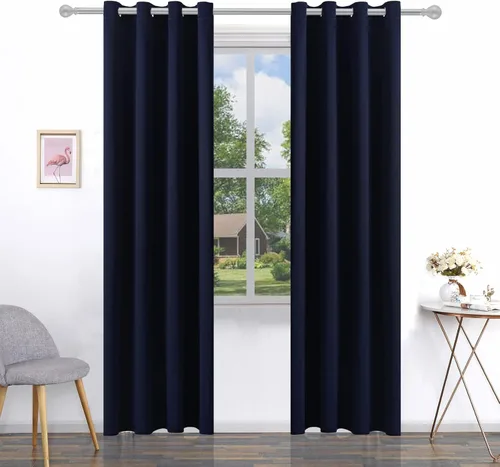 Vista 36 de Pickluc Paneles de cortina opacas con ojales, cortinas con bloqueo de luz para habitación, aislamiento térmico, reducción de ruido, protección