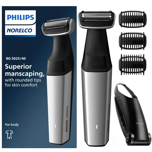 Philips Bodygroom Series 5000, Recortadora de Ingle y Cuerpo a Prueba de Ducha, Afeitado Cercano y Cómodo, Aseo Corporal Completo Incluyendo la