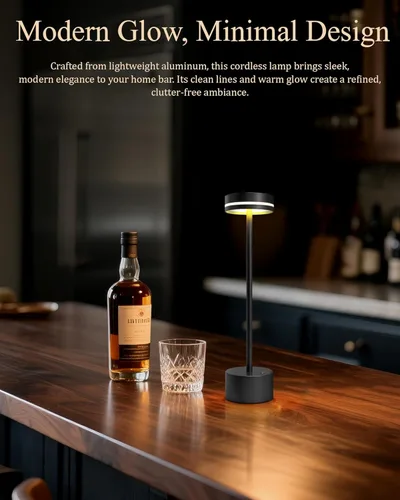 Vista 6 de Paquete de 2 lámparas de mesa LED inalámbricas recargables, lámpara de escritorio LED portátil de 5000 mAh, funciona con pilas, luz de mesa