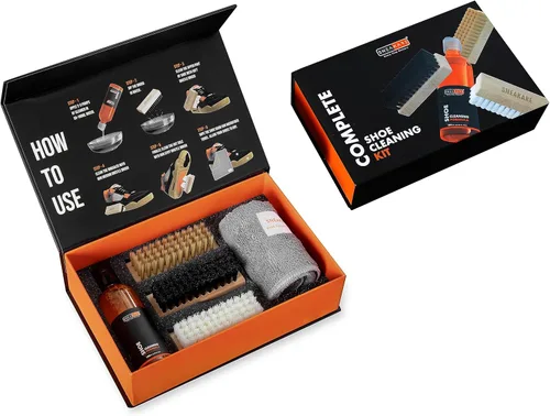 SNEAKARE Shoe Cleaning Kit 100ML Shoe Cleaner, 3 Bristle Shoe Cleaner Brushes, 1 Cleaning Cloth Shoe Cleaner Kit For Sneakers