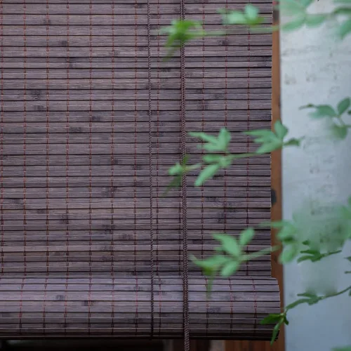 Vista 4 de Geovne Persiana enrollable de bambú con filtro de luz, persianas de bambú natural, persiana enrollable de bambú retro, persianas enrollables