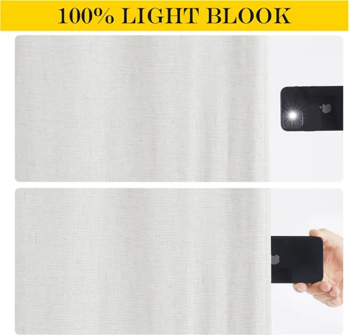 Vista 5 de NICETOWN Cortinas de puerta francesa, con aislamiento térmico, cortina 100% opaca para ventana de vidrio, puertas de patio de cocina