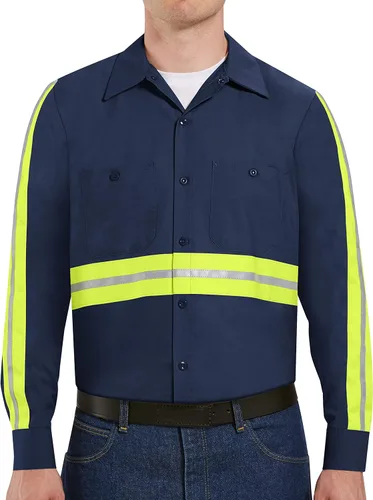 Vista 5 de Red Kap Camisa de trabajo industrial con cuello forrado de 2 piezas para hombre