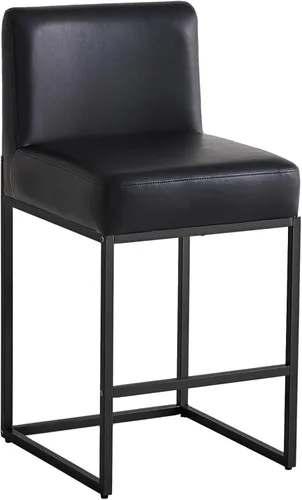 Vista 12 de Taburetes de bar de altura de mostrador, juego de taburetes de bar de piel sintética de 3,26 pulgadas, taburetes de cocina modernos con respaldos