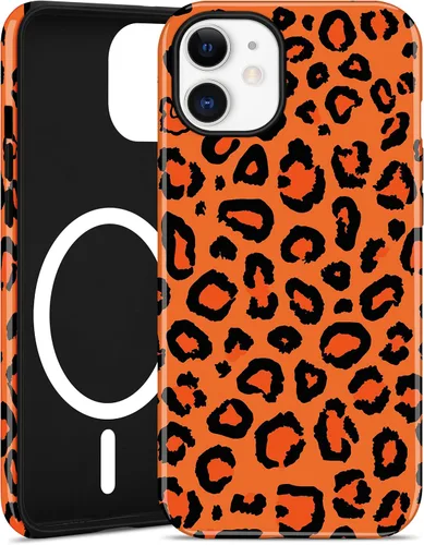 Vista 91 de Jusy Compatible with MagSafe Brown Tortoise Shell Print Phone Case for iPhone 7/8/SE, Amber Trendy Luxury Magnetic Soft TPU and Hard PC Protective