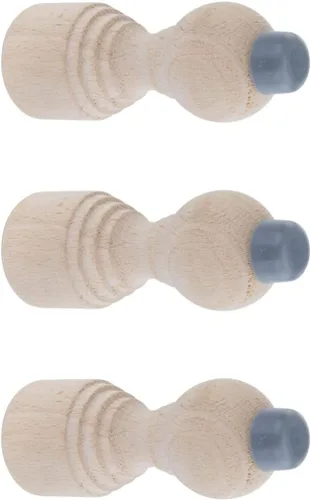 Vista 11 de Renovators Supply Manufacturing Tope de puerta de madera para montaje en pared, 3.18 pulgadas de largo, sin terminar, tope de puerta de madera dura