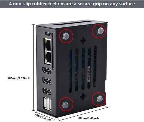 Vista 3 de GeeekPi Orange Pi 5 Plus - Funda con ventilador de refrigeración, carcasa de metal con disipadores de calor compatibles con Orange Pi 5 Plus