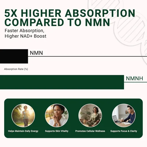 Vista 2 de Suplemento NMNH NAD - 250 mg, suplemento liposomal NAD+ de 30 unidades para salud celular y energía - Forma reducida avanzada certificada GMP de NMN