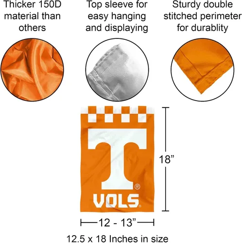 Vista 2 de College Flags & Banners Co. Bandera de jardín de tablero de ajedrez de Tennessee Volunteers