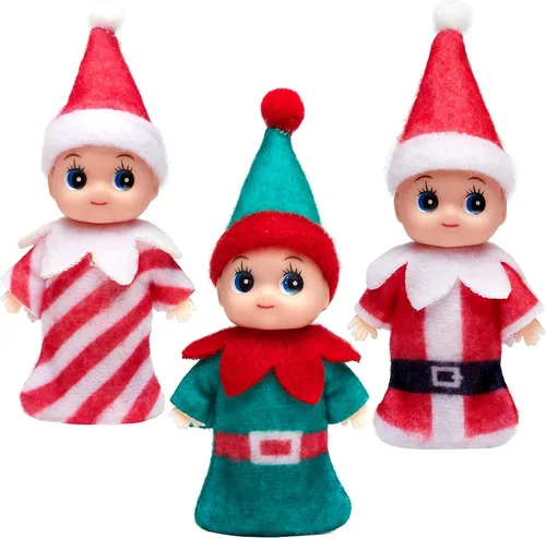 JOYIN 3 piezas de muñecas de peluche coloridas de Navidad, accesorios de muñeca pequeña de niña para accesorios y accesorios, decoración de fiesta