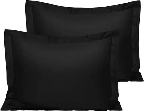 Vista 37 de NTBAY Fundas de almohada estándar de algodón – Fundas de almohada de algodón egipcio de 500 hilos, paquete de 2 fundas de almohada Oxford súper