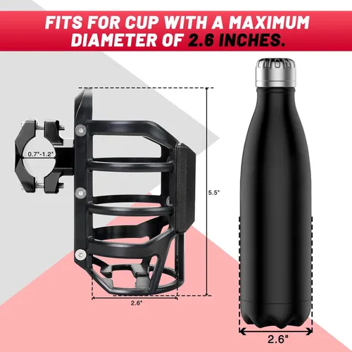 Vista 2 de Portavasos para bicicleta, aleación de aluminio, con carcasa de plástico elástico, tornillos de acero inoxidable para motocicleta, bicicleta, MTB