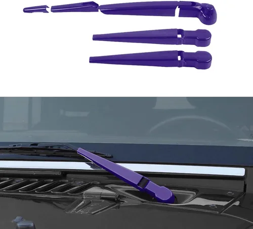 Vista 18 de RAZPOY JK Limpiaparabrisas frontal y trasero, 3 piezas, compatible con Jeep Wrangler JK JKU 2007-2017, azul