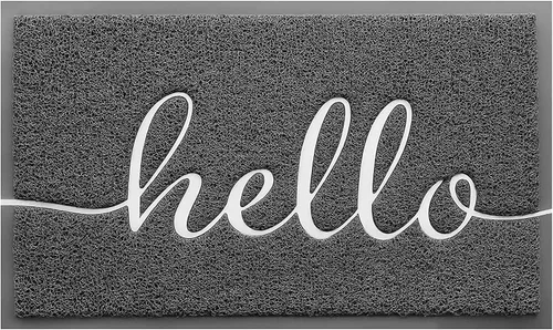 CozyBounty Alfombra de puerta Hello Mats Alfombra antideslizante para interiores y exteriores Alfombra de perfil bajo para entrada Alfombra de piso