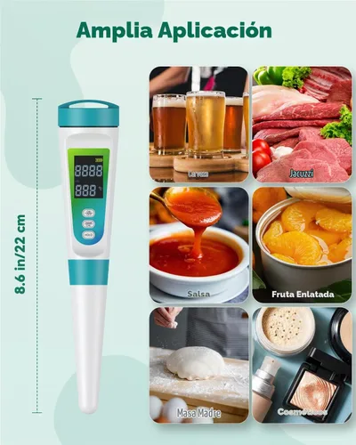 Vista 4 de Pawfly Medidor de pH digital para alimentos Probador de pH de alta precisión para masa madre y pan, medidor de pH de alimentos para fermentación