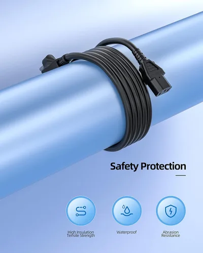 Vista 5 de Superer Cable de alimentación de CA de 3 clavijas compatible con Sony Playstation PS3 de primera generación (grasa), Xbox 360 de 1